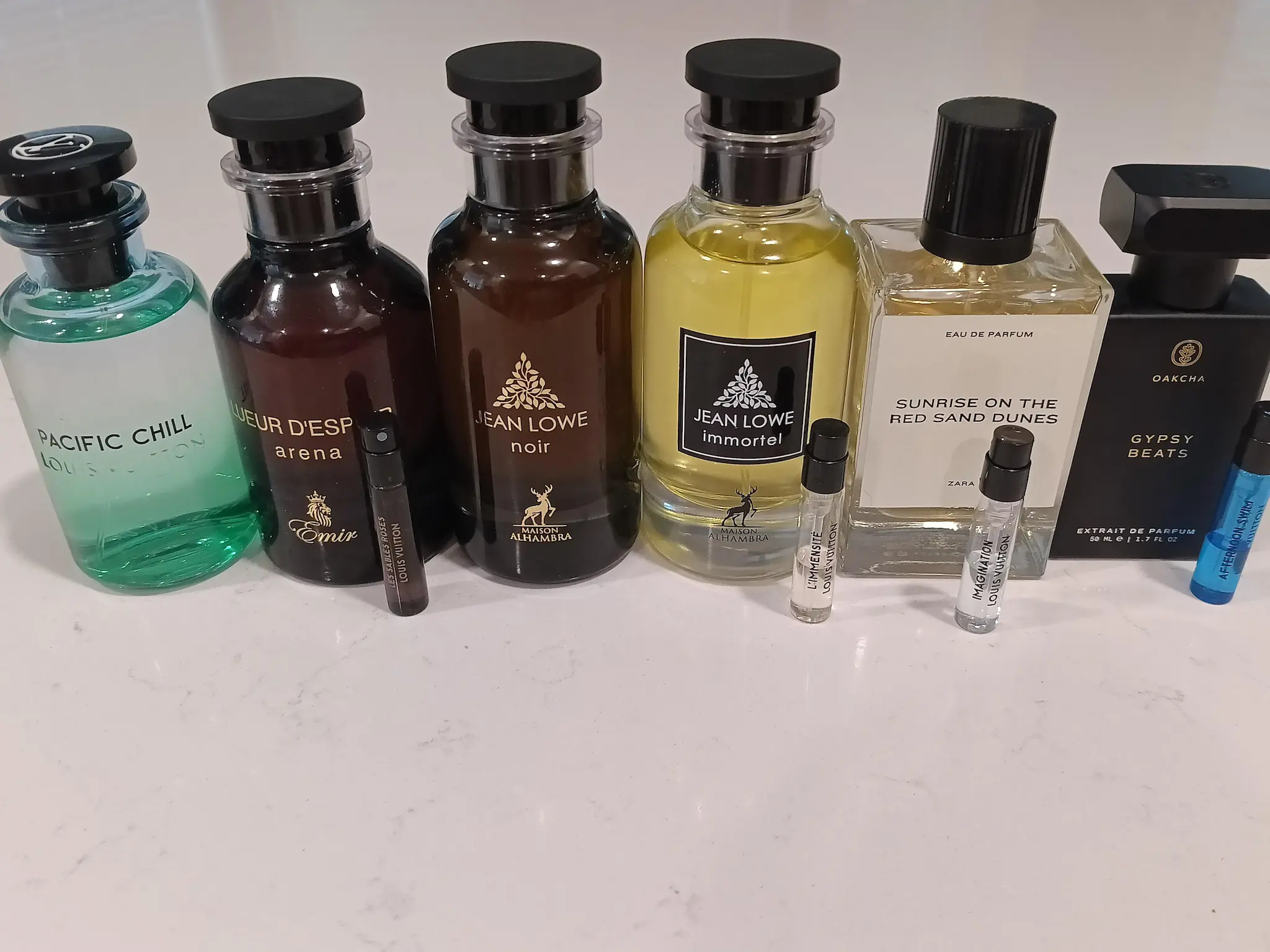 Popular fragrances beside their clones