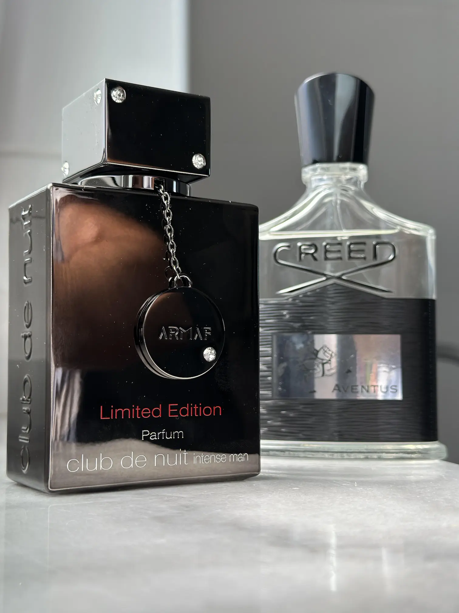 Original fragrance and clone fragrance compared side by side